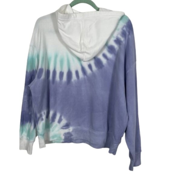 Wildfox NEW women's French Terry Relaxed Fit Tie-Dye Hoodie Peri Shibori Size L - Picture 7 of 10